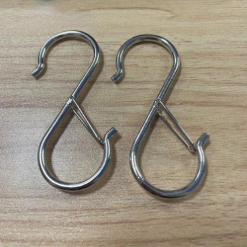 5PCS Hanging Heavy Duty S Hooks with Safety Buckle Design for Clothes Towel Plants Home Kitchen Door Closet Garden Storage