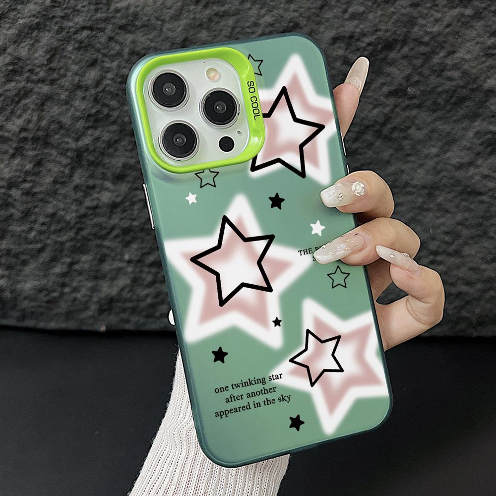 

Cute Pink Stars Phone Case for Xiaomi Redmi 15C 14C 13C 12C 10 Note 15 14 13 12 Pro Plus 4G 5G Silver Hard Cover Redmi 15C 4G （171mm）