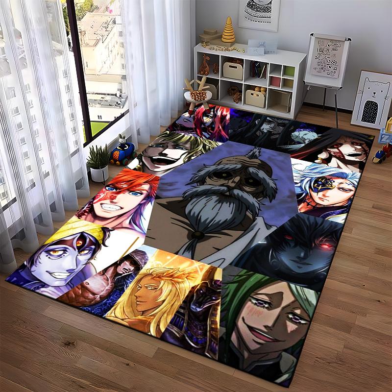 "Anime Character Carpet with Vibrant Colors and Fantasy Design" Suitable for use as an anti-slip for living room bedroom sofas