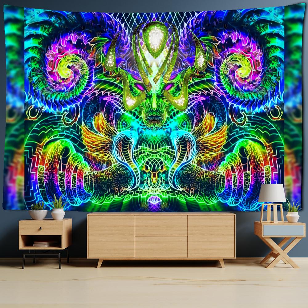 Psychedelic Eyes Tapestry Wall Hanging Witchcraft Abstract Colorful Dark Dormitory Grim Reaper Hippie Tapiz Art Home Decor