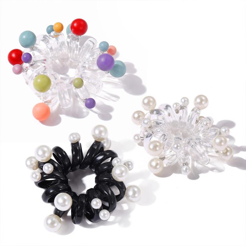 

3 Pcs/set Hair Rope Resin Pearl Geometric Hair Accessories