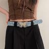 Butterfly Buckle Belt Elegant Waistband Pants Belt Bead Trim Sequined Waist Belt 2000s Waiststrap Elegant Accessories