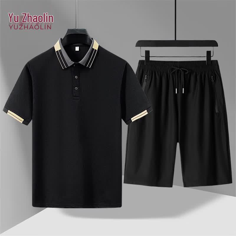 YUZHAOLIN Men s Summer Polo Shirt & Shorts Set 58