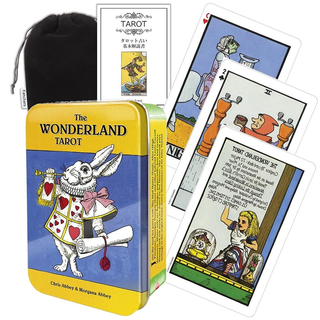 Kancharo Tarot Card Set Wonderland Tarot in a Includes a Japanese Tarot Card Basic Instruction Manual and Pouch 80-Card [The Tin] (Authentic)