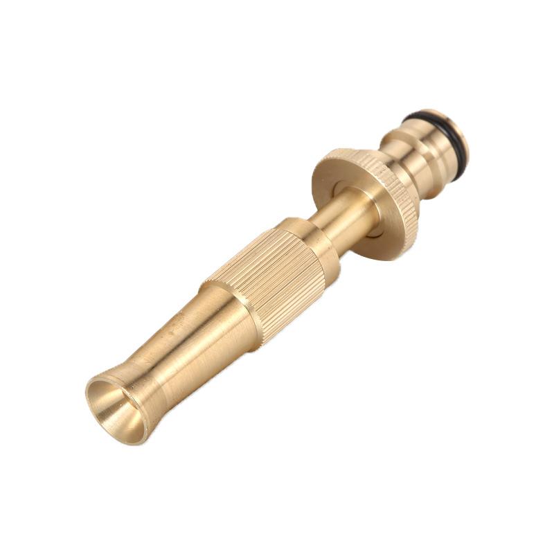 Spray Nozzle Water Gun Brass High Pressure Direct Spray Sprinkler Quick Connector Home Garden Hose Adjustable Gun