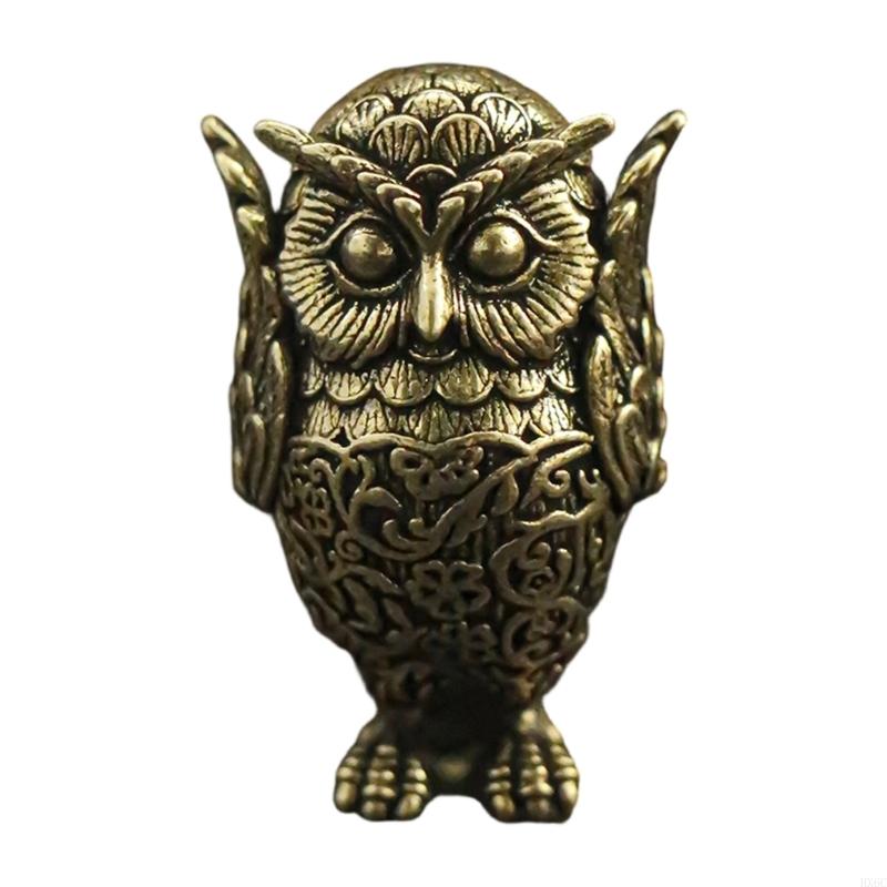 Brasses Owl Statue Antique Finish Decorative Collectible Excellent Living Room HX6C