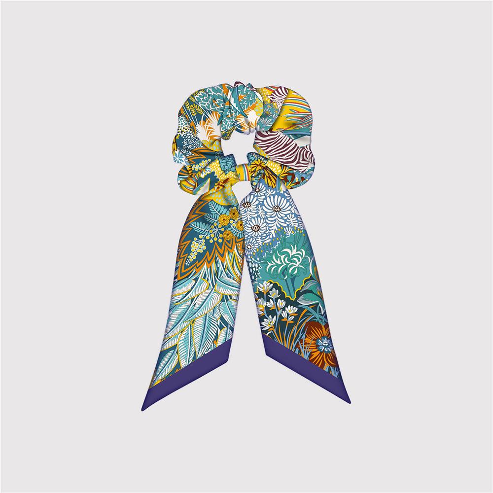 Elegant Silk Large Scrunchies Rubber Bands Women Hair Scarf Elastic Hair Bands Ties Ponytail Holder Hair Accessories for Girls