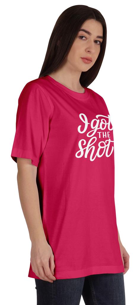 Inkmeso I Got The Shot Funny Pro-Vaccine Crew Neck T-shirt For Womens