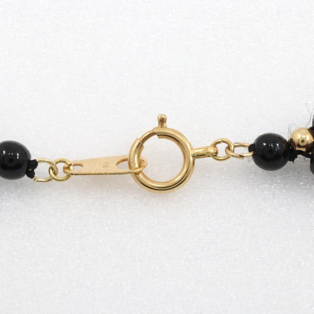 Necklace black K18 yellow gold/Coral 8.3g Women Used