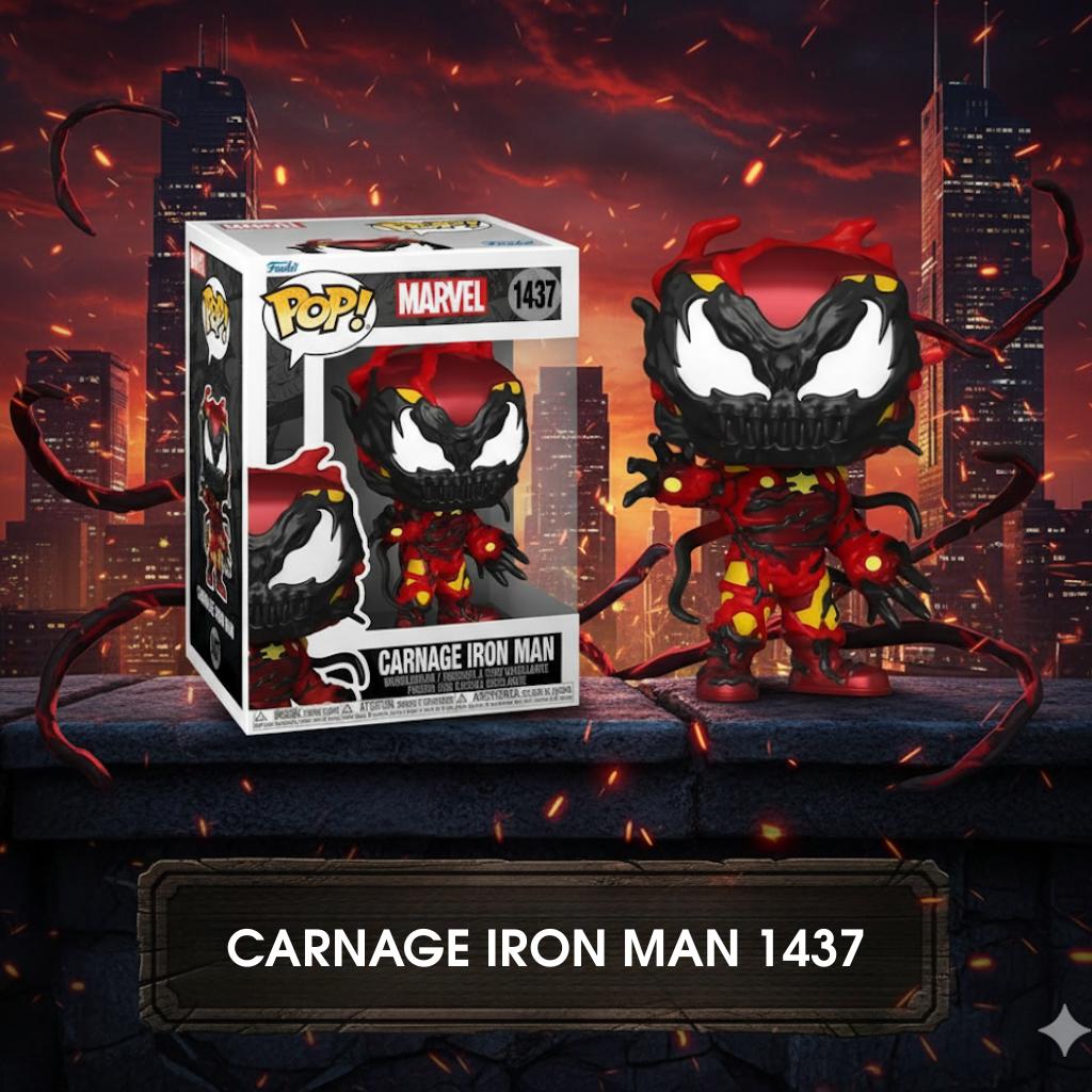 Funko Pop Figure Marvel Carnage Iron Man Funko Pop Marvel Carnage Iron Man 10 Cm #1437