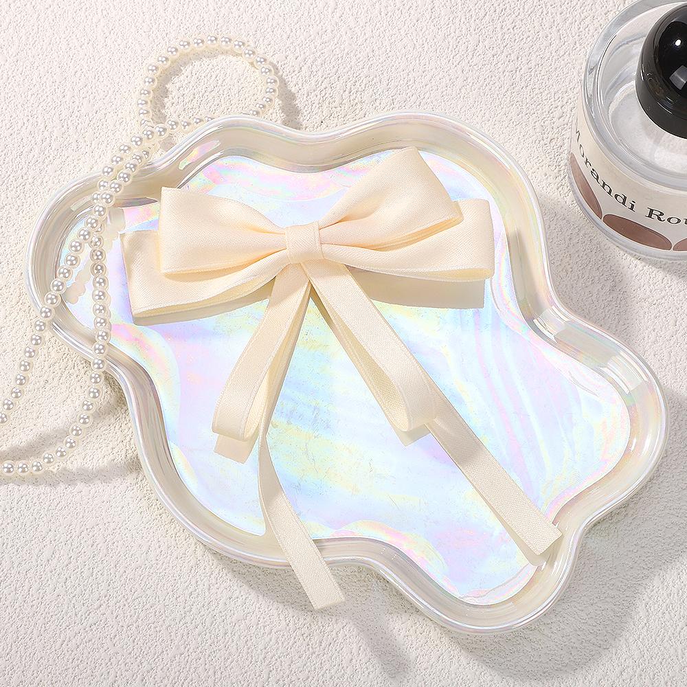 RAINBOW BOWS 1/2Pcs 4.3inch Double Layer Ribbon Bowknot Hair Clip Boutique Headwear Hairgripes Elegant Tassel Ponytail Hairclip