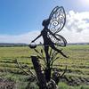 Black Fairy Metal Statue for Garden Flowerbed Decoration