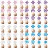 Christmas Snowflake Cake Toppers With Shining Design Paper For Holiday Party Decor