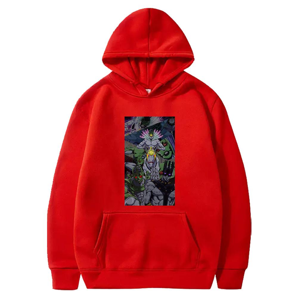 Hot Anime JoJo's Bizarre Adventure Made In Heaven Graphic Hooded Men Women Manga Hoodie Plus Size Streetwear Harajuku Sweatshirt