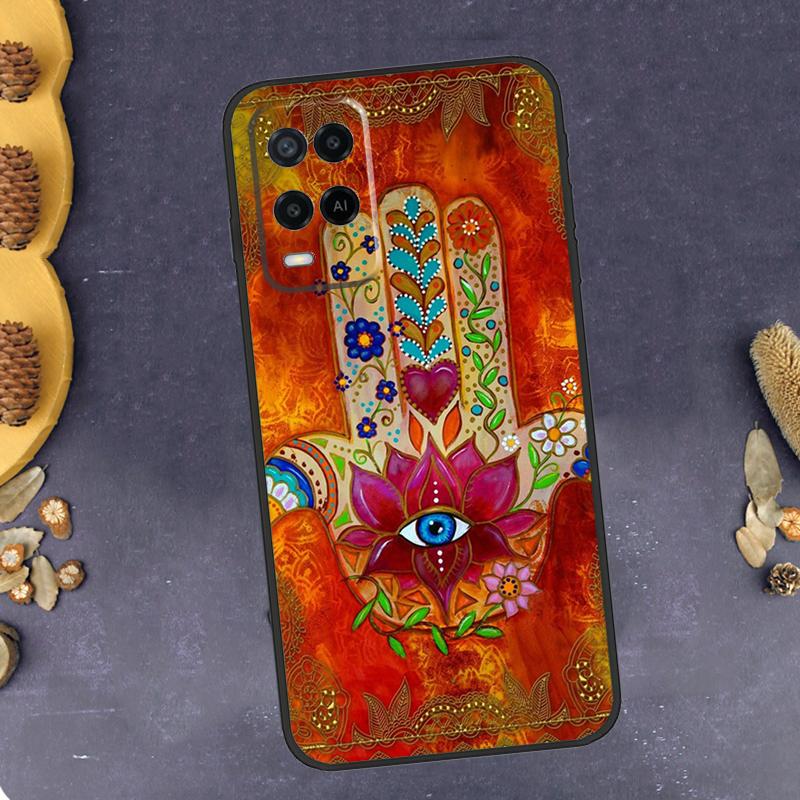 Hamsa Hand Of Fatima Phone Case For Oppo A94 A74 A54 A15 A18 A38 A58 A78 A98 A40 A60 A80 A16 A76 A96 A57S A17 A77