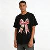 Jesus Sacred Heart Rose Bow Print Casual Religious Top Pure cotton T-shirt