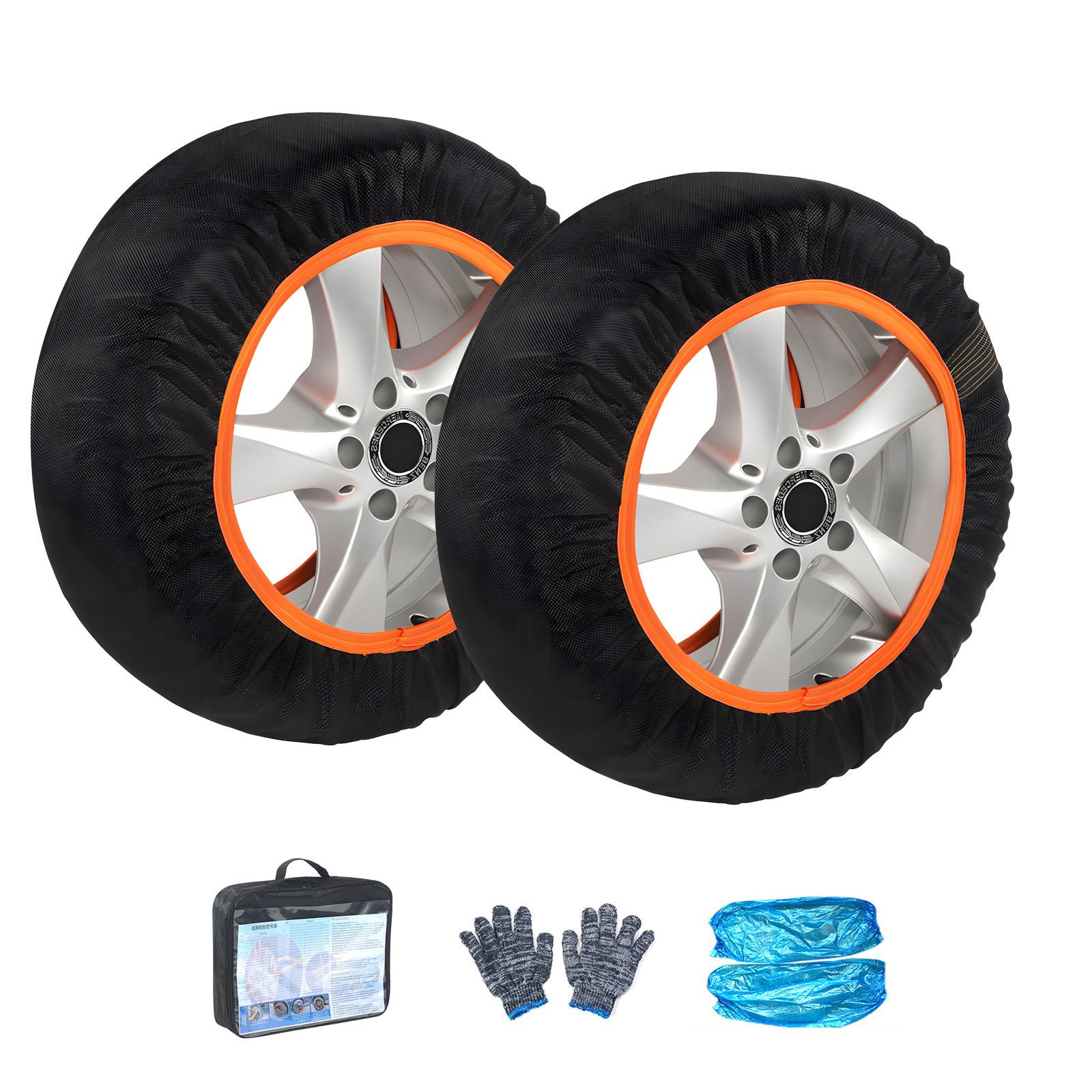 

2Pcs Snow Socks For Tires Tire Protection Socks Textile Snow Chains Ensuring Stability in Snow Conditions XS