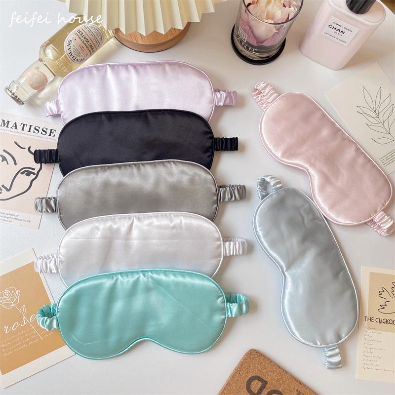 Reversible Satin Sleep Mask with Elastic Band for Ultimate Blackout, Breathable Eye Protection, and Travel Comfort.