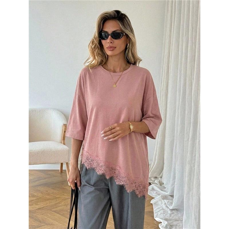 T-Shirt for Women Summer Leopard Plus Size Long Sleeve Top Round Neck Casual Stretch Loose-Fit T-Shirt