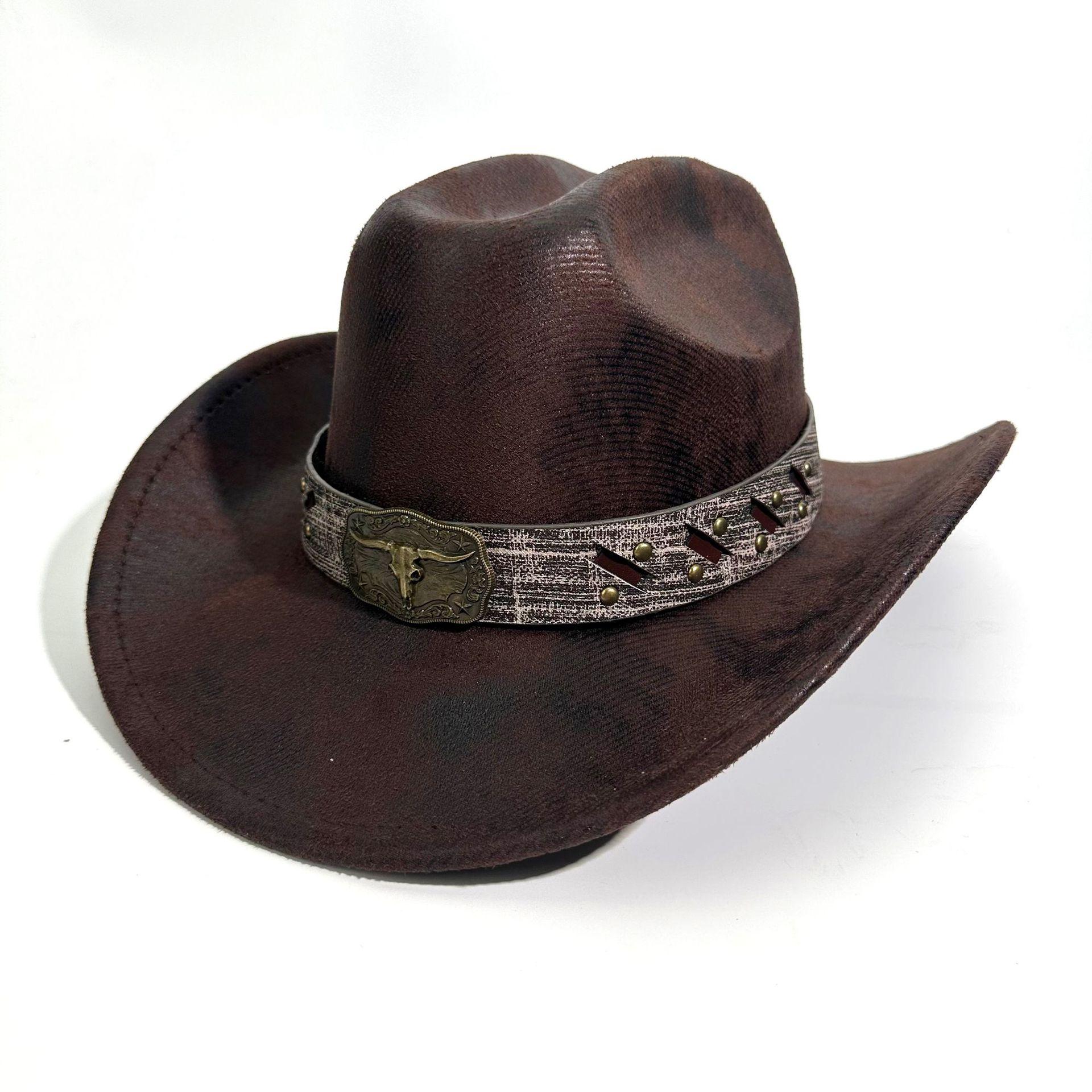 

Foreign Trade Hot Hat European And American Jazz Hat Men S And Women S Plush Felt Hat Woolen Hat Belt Buckle Tide M（56-58cm） темно-коричневого кольору