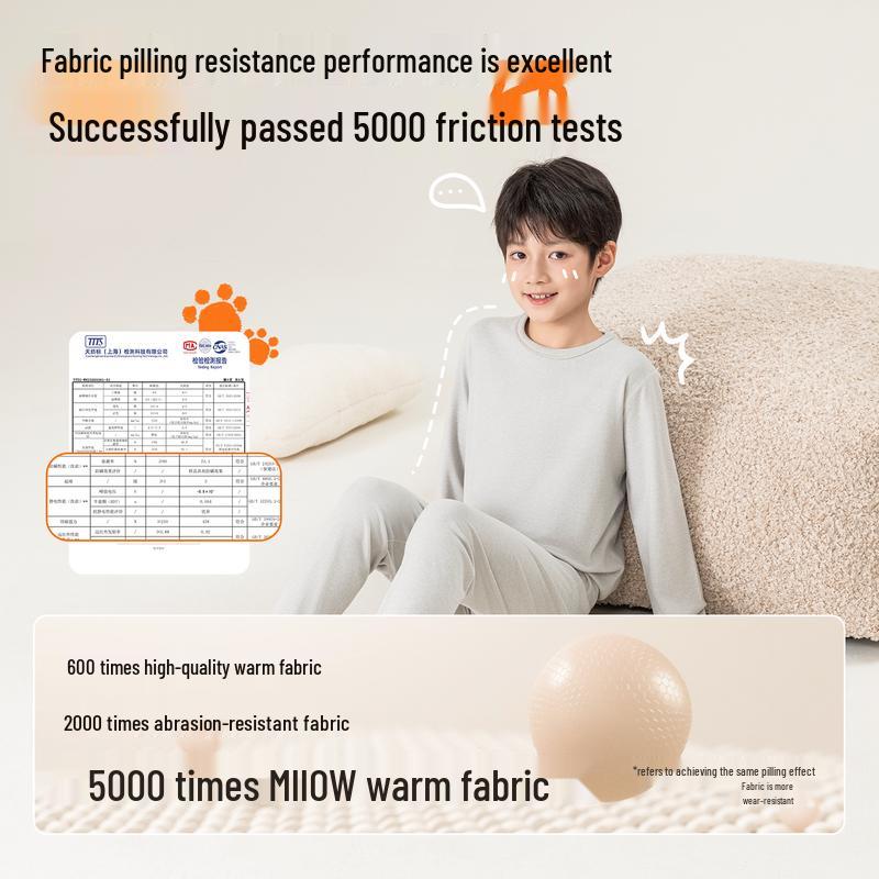 Maoren Kids' Thickened Cotton Thermal Underwear Set