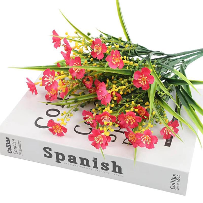 1pc Outdoor Artificial Flowers UV Resistant Fake Plant for Garden Yard Wedding Decor Spring Summer Shrub Plastic Flowers