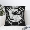 Mortal Kombat Fight Club Distressed White Logo Pillow Cover Fashion Pillow Case For Living Room Sofa Comfy Pillowcases Gift