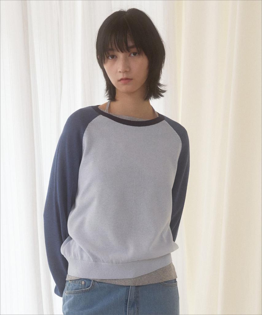 Mangomaenipeullijeu Herrit Raglan Knit_Blue