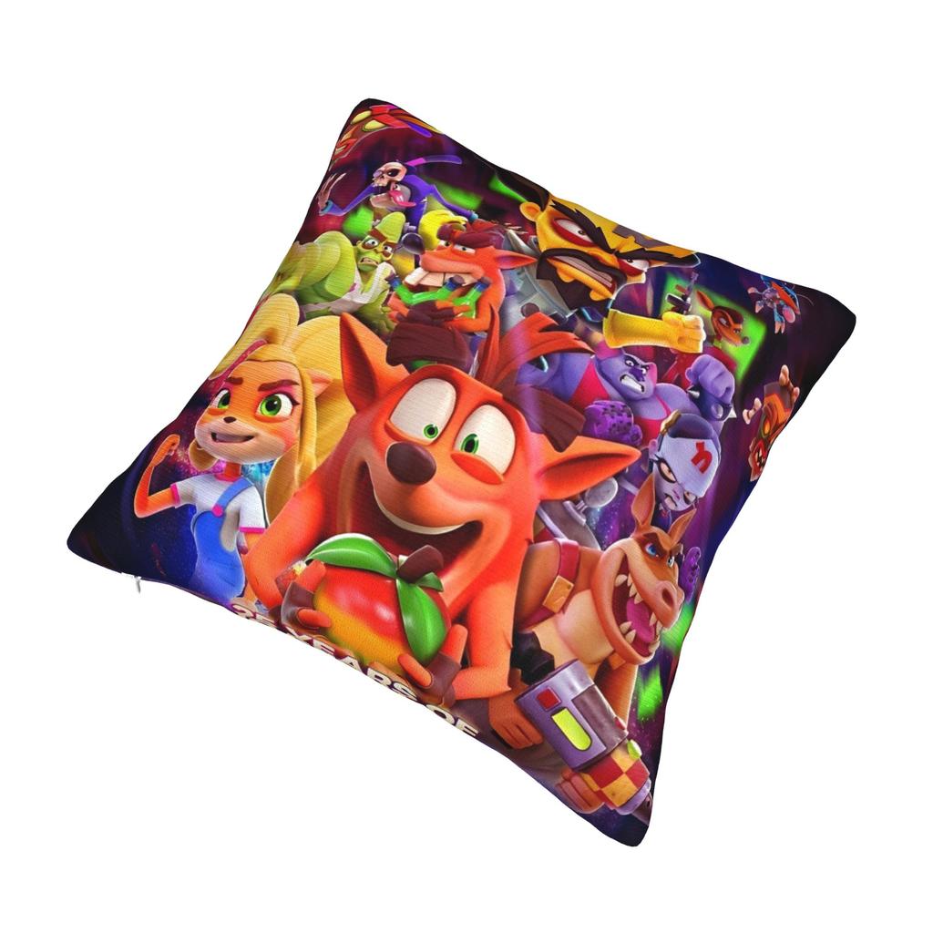 Decorative Pillowcases Crashs Bandicoots Cartoon Merch Bedroom Video Game Throw Pillow Case Cover Drop Shipping Multiple Sizes