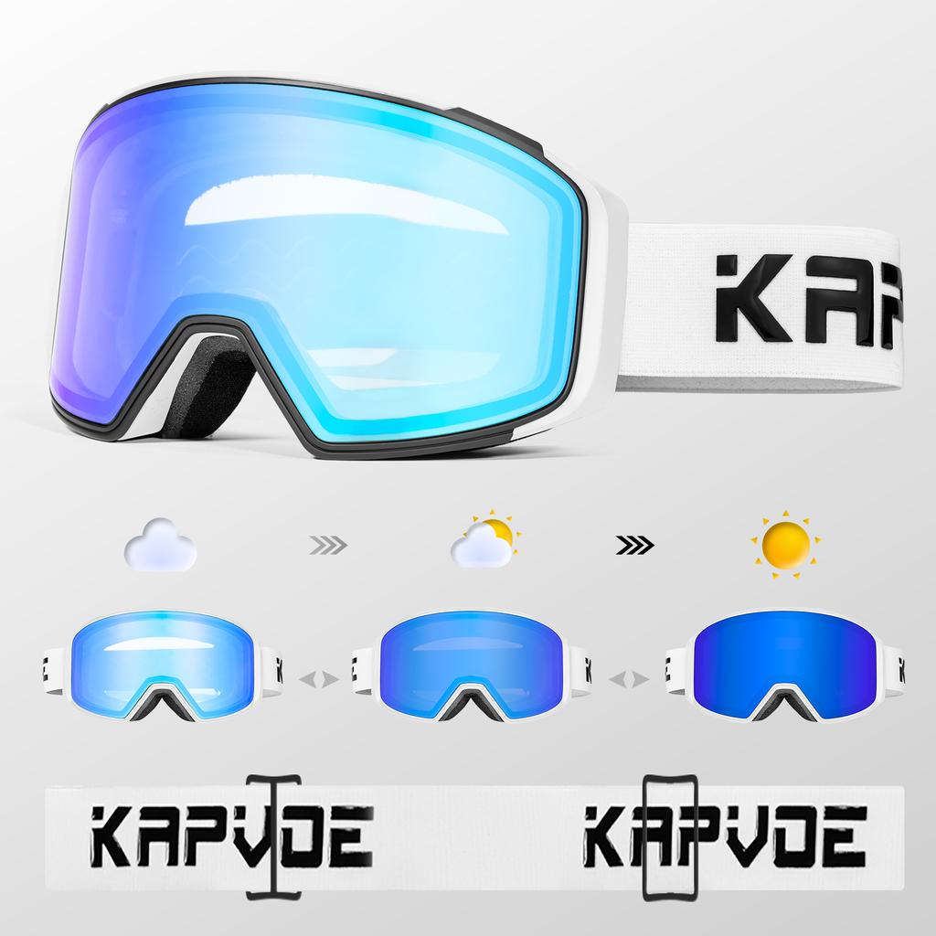 Photochromic UV400 Protection Ski Goggles Sports Mask for Men Women Winter Anti-Fog Snowboarding Goggle Skiing Glasses
