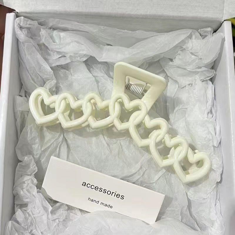 1pc Advanced Love Acrylic Large Grip Clip Hairpin with Simple Design, High Hair Volume, and Multiple Grips