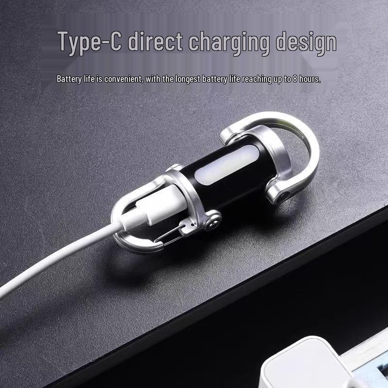 Portable Multifunctional Mini Flashlight Power Bank Keychain with Strong Light