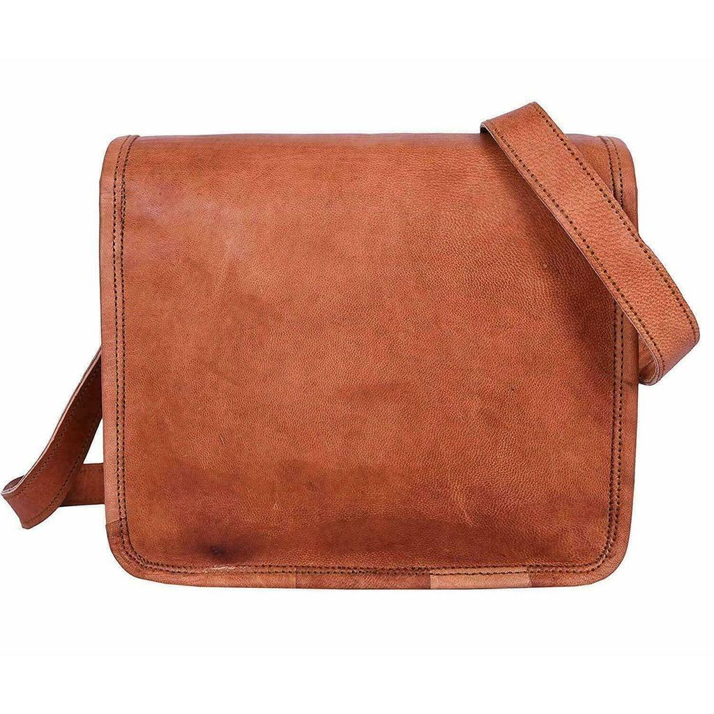 New Women Leather Distressed Vintage Messenger Laptop Computer Shoulder Bag