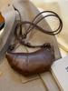 Women's Versatile Crossbody Cross-Stitch Croissant Bag - Niche Design for Fashionable Commute