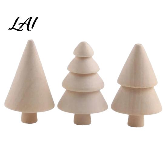 Handmade Holiday Decoration DIY Unfinished Wooden Kit Blank Craft Christmas Tree Wood Figurines Party Crafting Material for Kids Painting