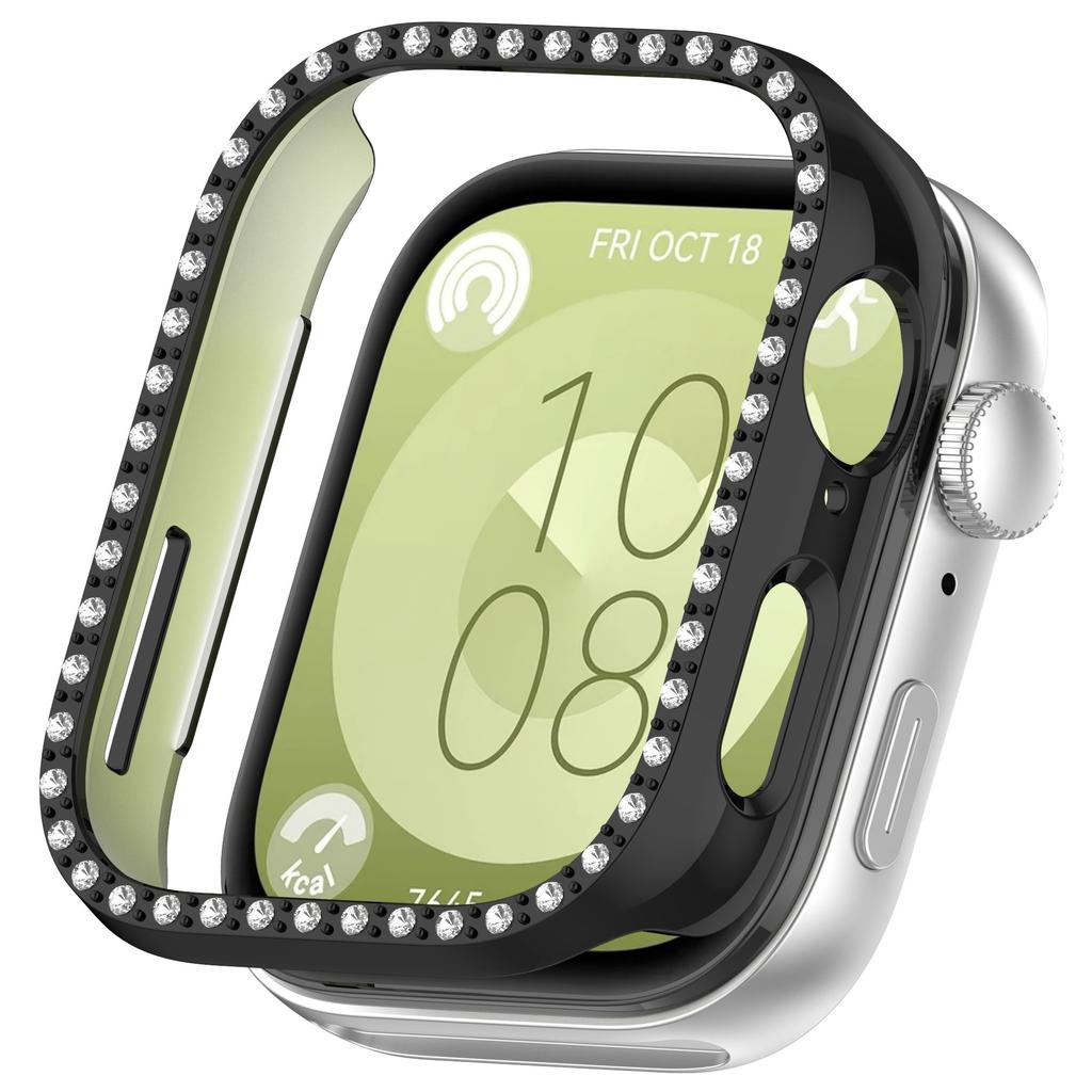 Bling PC Полый Защитный Чехол для Huawei Watch Fit 3 с Кристаллами Бриллиантов, Жесткая Крышка, fit3 Защитная Оболочка для Часов, Модный Бампер