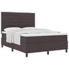 Box Spring Bed with Mattress Dark Brown 160 X 200 Cm Fabric