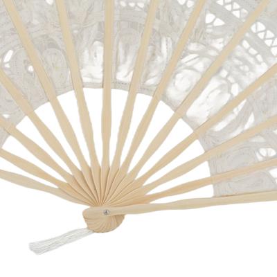 Folding Fan Hallow Lace Bamboo   Vintage   Hand Fan with Tassel for Performance Clothes Decoration Gift