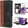 Coque et Verres Trempés - Samsung - S20 - Marron Bicolore - Anti-Rayures - Effet Cuir