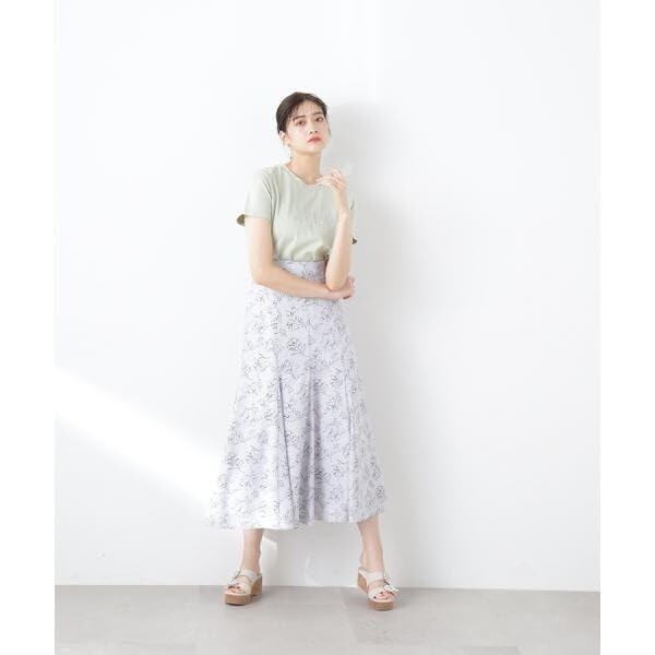 Jill by Jill Stuart Women's Line Flower Print Skirt, Red