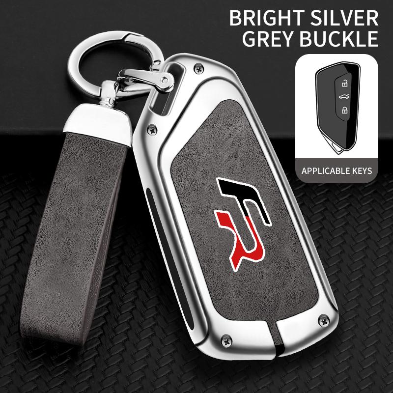 Vrdpn5 Suitable for Seat Ateca Leon FR 2 Ibiza Zinc Alloy Car Key Cover High-end Genuine Leather Car Key Case Buckle Auto Accessories