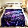Fantasy Magic Theme Soft Blanket Personalized Custom Name Text Print Warm Blanket Home Sofa Bedroom Decor