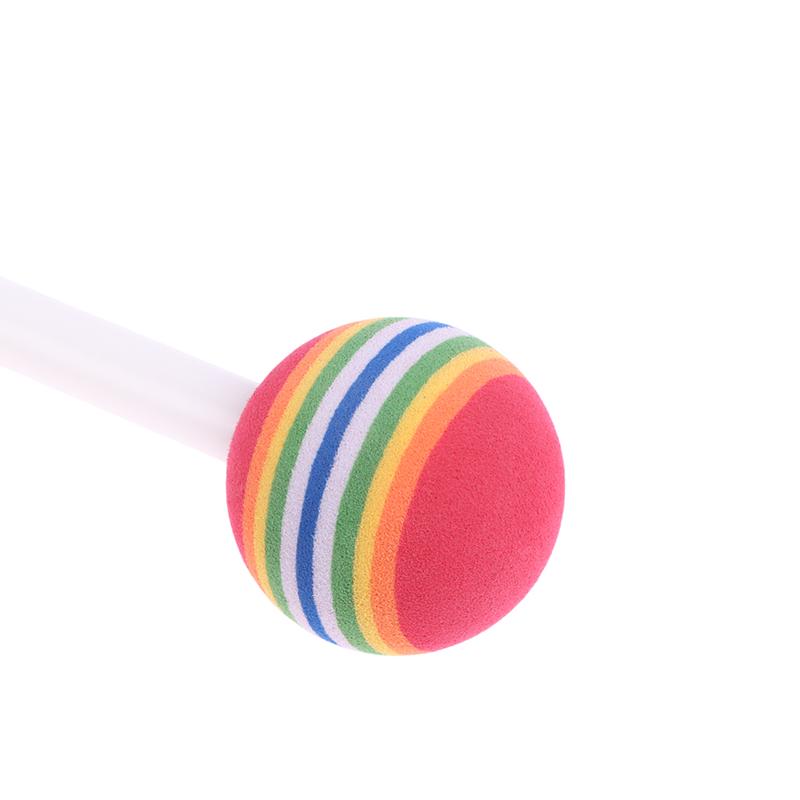 2 Stück Trommelstöcke Runder Filzschlägel Trommelstöcke Eva Orff Handperkussion Schlag Regenbogenfarbe Musikinstrumentenzubehör