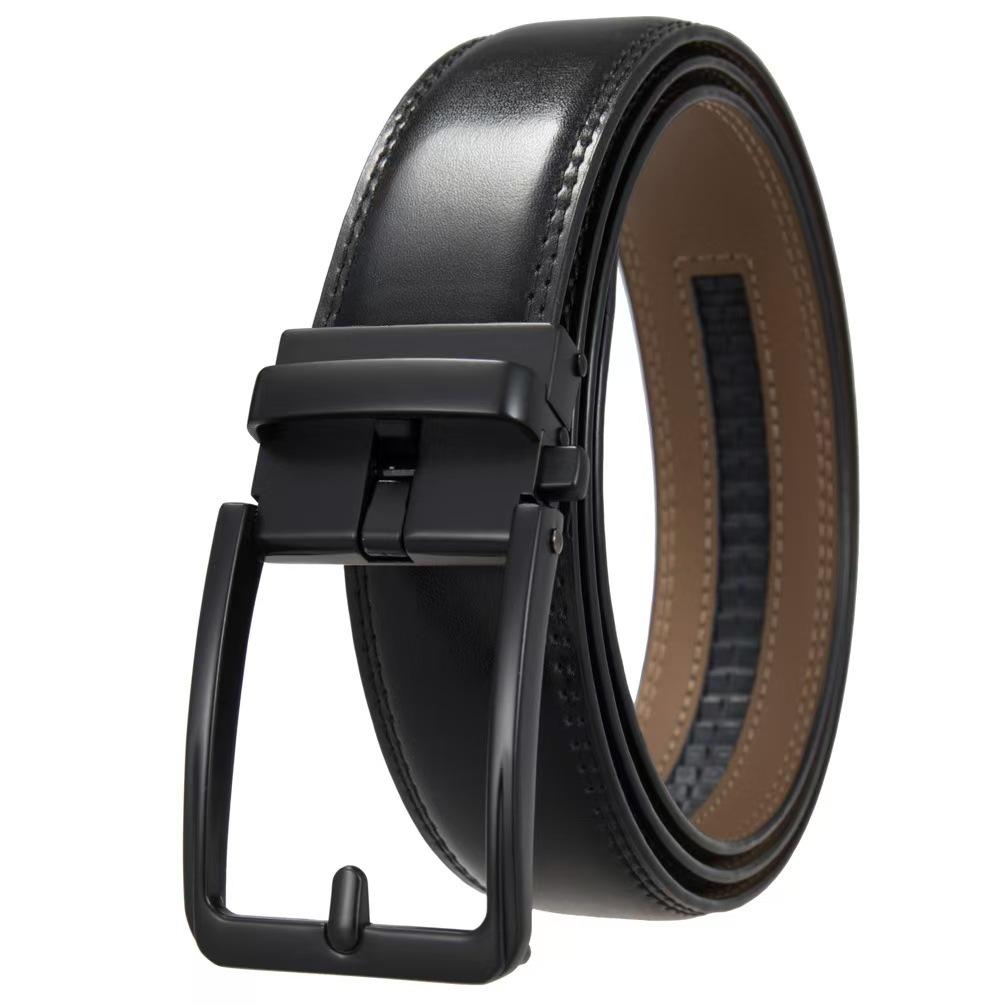 Business leather fashion casual men's cowhide belt automatic buckle belt, cowhide belt