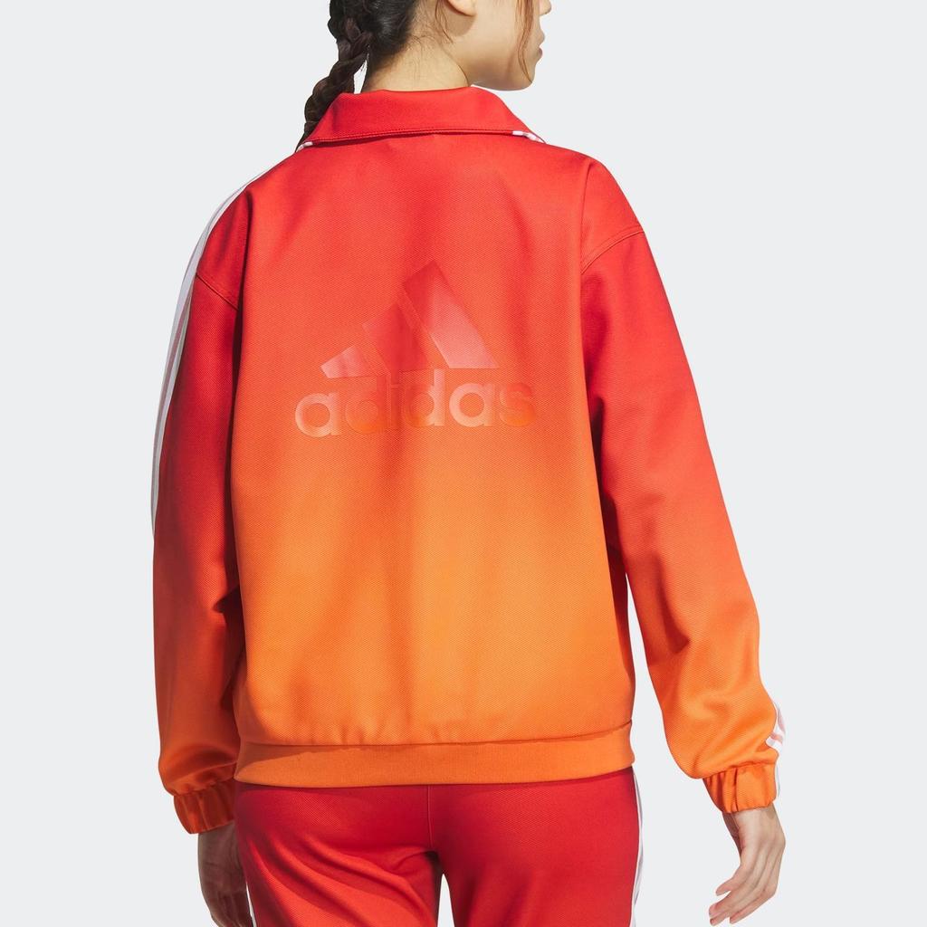 Adidas X Qi Baishi Collaboration SS24 Side Stripe Half High Neck Zipper Long Sleeve Jacket Women Jacket Light-Crimson White JG8770