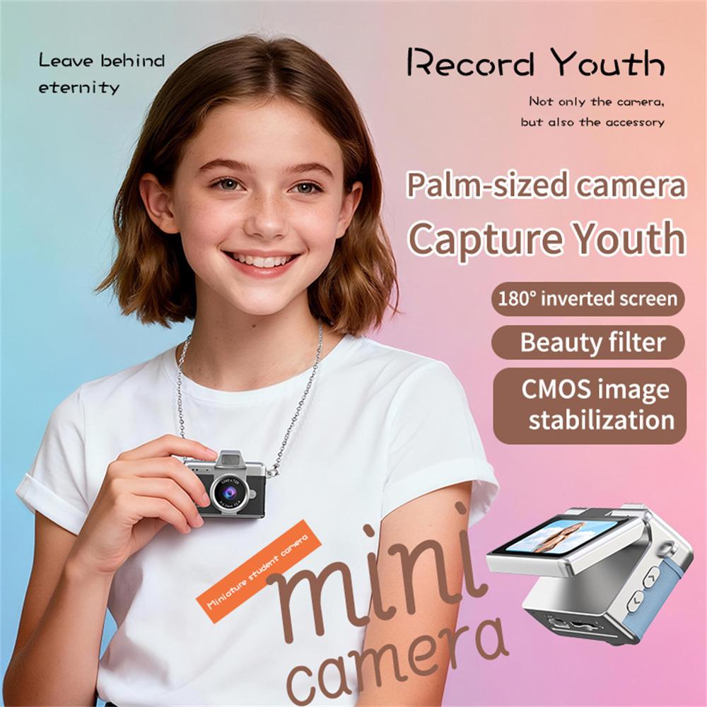 Katlanabilir Ekran Kart Kamerası, Çocuklar Öğrenciler İçin HD Fotoğraf ve Video Dijital Kamera, Retro CCD Kompakt Kamera
