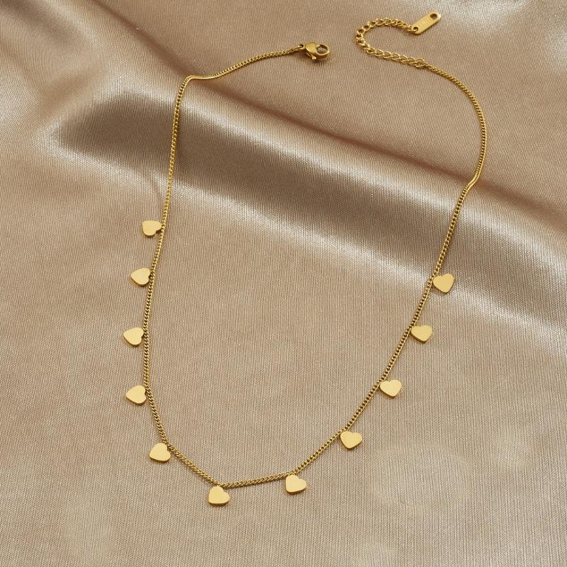 

Gold Heart Pendant Snake Chain Necklace For Women Dainty Jewelry золотой