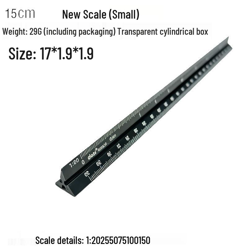 Multicolor Aluminum Alloy Triangle and Spot Drawing Scale Ruler 30cm