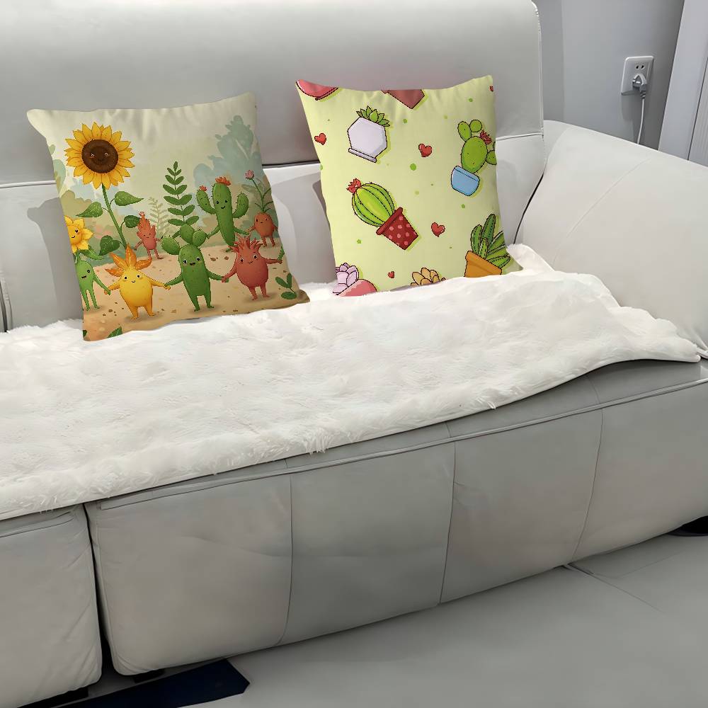 Niedliche Cartoon Sukkulenten Kissen Geschenke Heim Büro Einrichtung Schlafzimmer Sofa Auto Kissenbezug Hülle 45x45cm