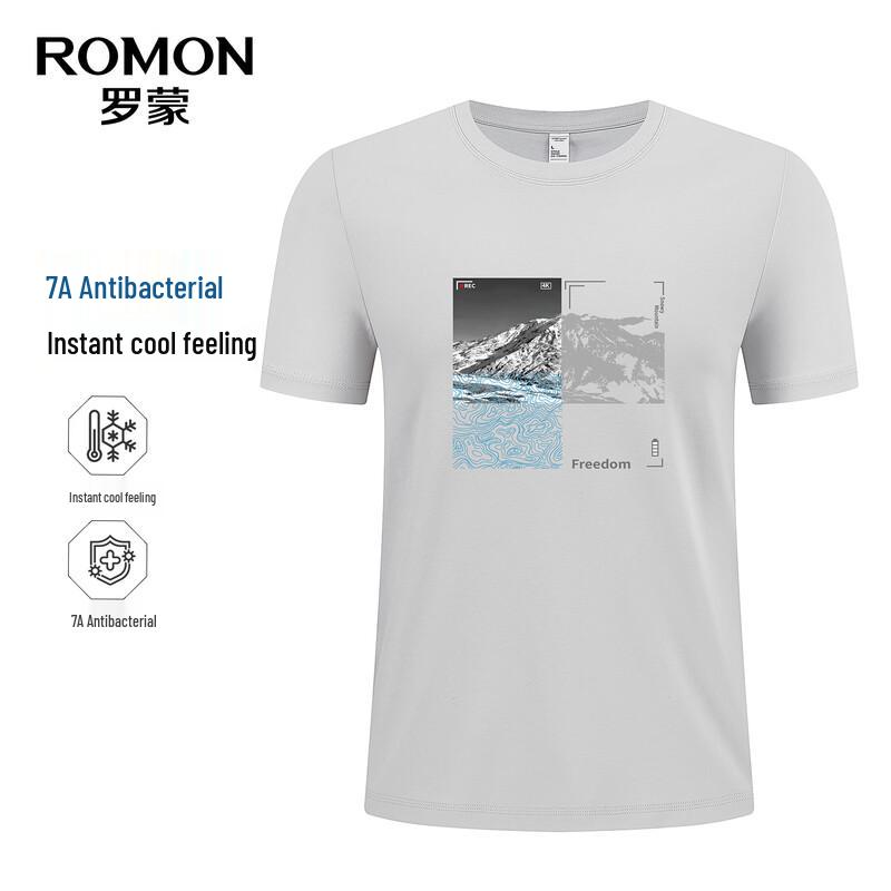 

Мужская футболка ROMON с коротким рукавом, 7A, антибактериальная, UPF50+, охлаждающая, защита от солнца 165